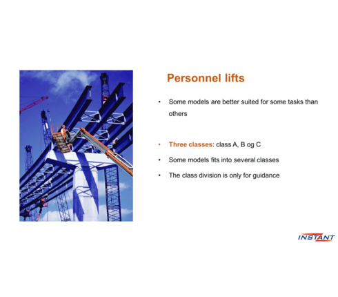 Personnel lift course 3
